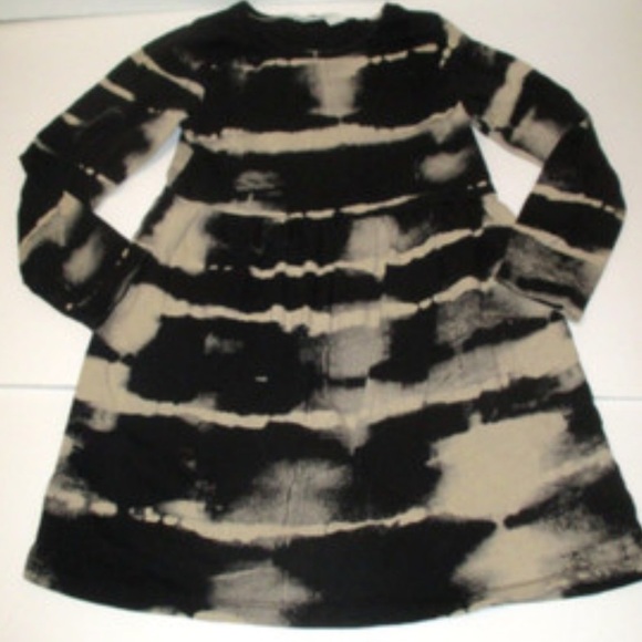 H&M Other - GIRLS H&M BLACK & BEIGE TIE DYE
TEE DRESS SIZE 5 5T